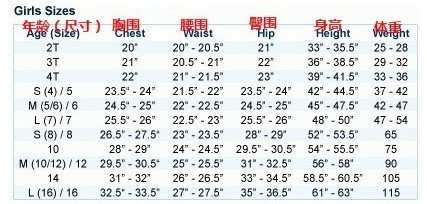 淘宝网_天猫nautica童装上衣_裤子标准身高_体重尺码表对照表