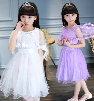 2016年女小儿童最新款夏季装日韩版童装外套_短袖连衣裙子大全